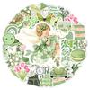 10/30/50pcs Green Vintage Cartoon Aesthetic Stickers Kawaii Girls Decal DIY Scrapbooking Notebook Laptop Waterproof Sticker Gift