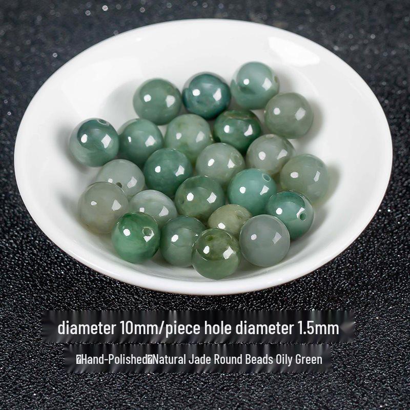 Green Jade Chalcedony Beads for DIY Bracelets - Natural Icy Loose Stone Beads