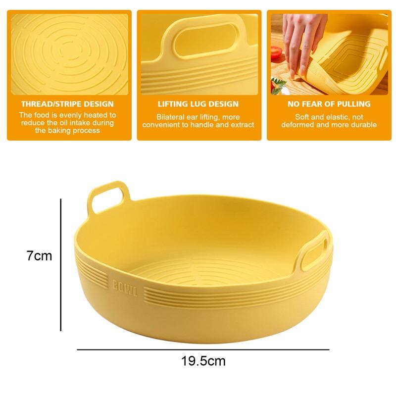 Reusable Air Fryers Oven Baking Tray Air Fryer Silicone Grill Pan Pizza Plate Basket Mat Airfryer Pot Replacemen Liner Accessory
