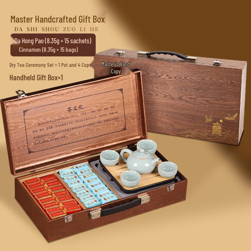 Da Hong Pao & Rou Gui Oolong Tea Gift Box with Chen Pi and Fuding White Tea