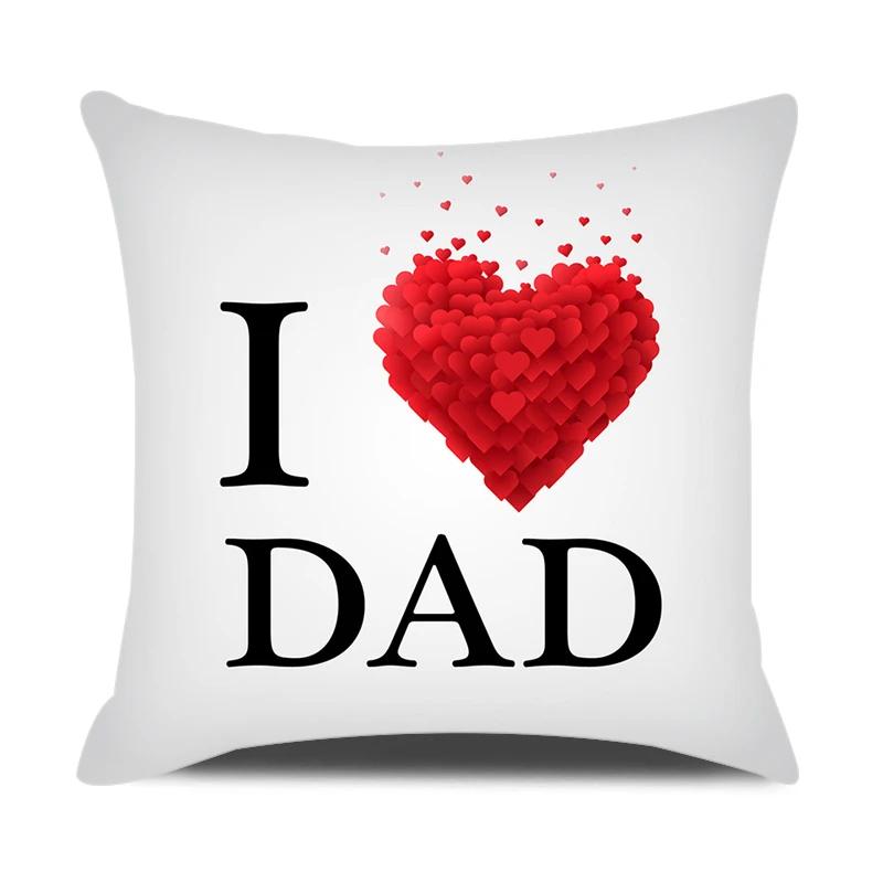 Vatertagsgeschenke Kissenbezug 18x18 Zoll Ich liebe Papa Buchstaben Dekokissenbezug Party Zuhause Dekokissenbezug für Sofa