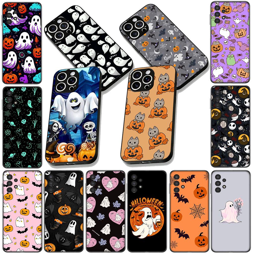 Little Ghost with Halloween Pumpkin Cover for Motorola Moto Edge 50 30 Fusion 40 NEO Ultra Pro E14 G20 E15 G35 G84 G13 G53 Case