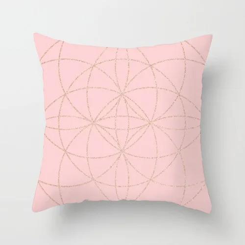 Pink Marble Geometric Series Pillowcase Home Fabric Craft Sofa Back Cushion Cushion Cover Living Room Pillow
