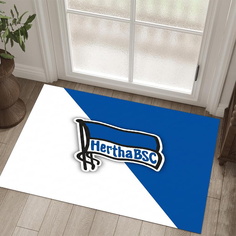 Hertha Bsc FC Design Crystal Velvet Carpet Cozy Non?Slip Printed Rug For Bedroom Living Room Entrance