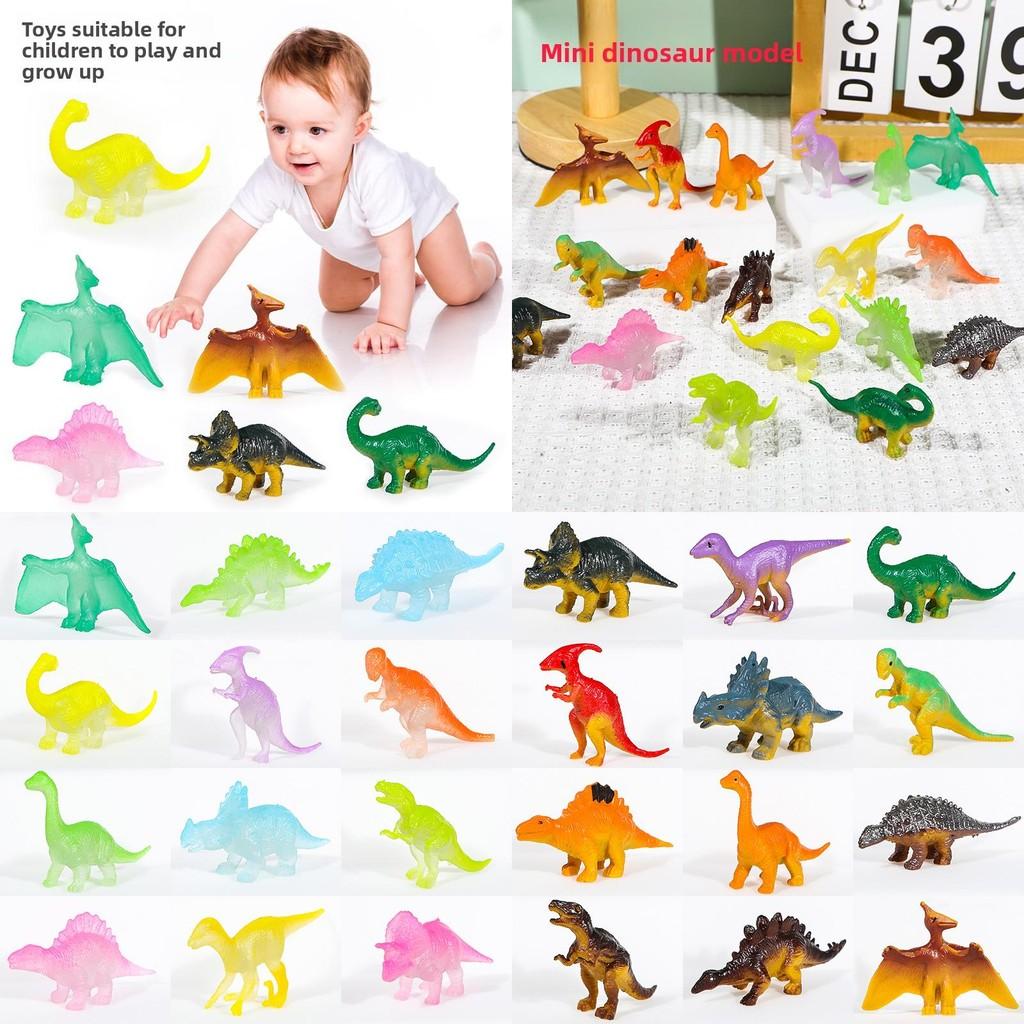 Mini Dinosaur Soft Rubber Model Desktop Ornament Kid Toy Set For Childrens Gift