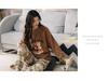 2025 Women's Spring & Autumn Cute Cartoon Cotton Pajamas - Long Sleeve & Pants, Comfortable Pullover for Homewear