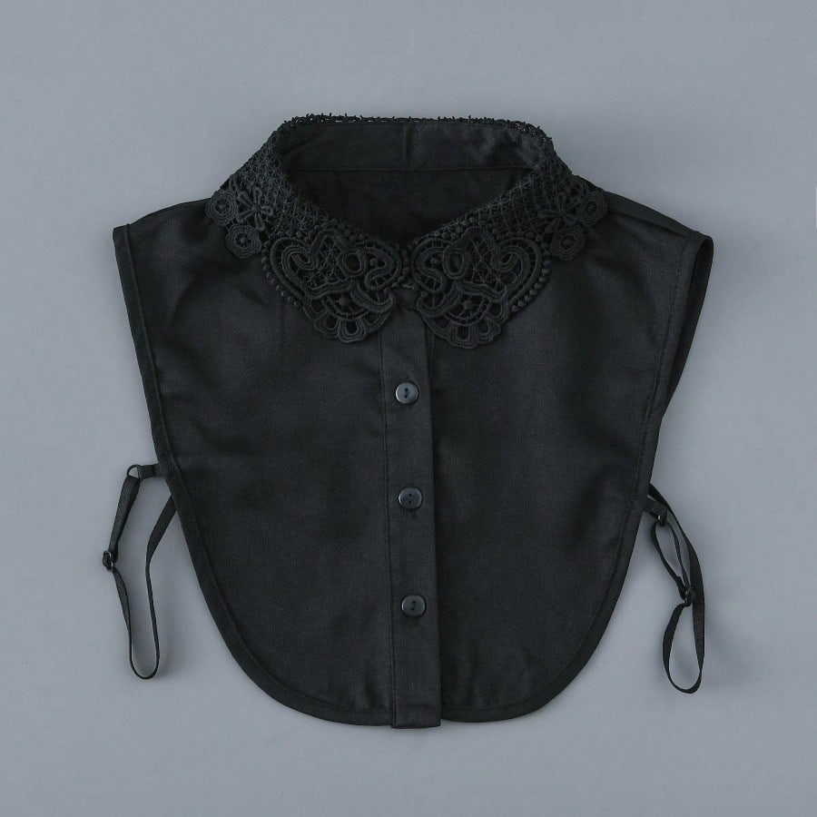 Women s Fake Collar Accessories Embroidery Shirt Fake Collar Small Lapel and Women s Shirt Fake Collar чёрный