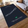 Jeddah Corniche Circuit Map Design Rug Suitable for use as an anti-slip game mat for living room and bedroom sofas