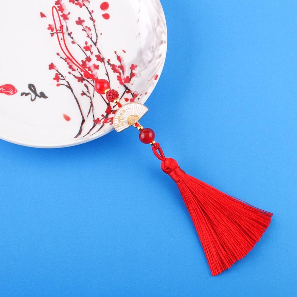

Винтажный китайский кулон с кисточками, старинный стиль, украшение с кисточками, подвесное украшение, тканевый аксессуар красный