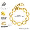 Minimalist Oval Handmade Chain Bracelet,Gold Color Women's Stainless Steel Waterproof Chain Bracelets,Fashion Jewelry Gift