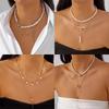Elegant Multilayer Tassel Chain Pendant Necklace For Women Vintage Creative Natural Blue Stone Chocker Necklace Wedding Jewelry