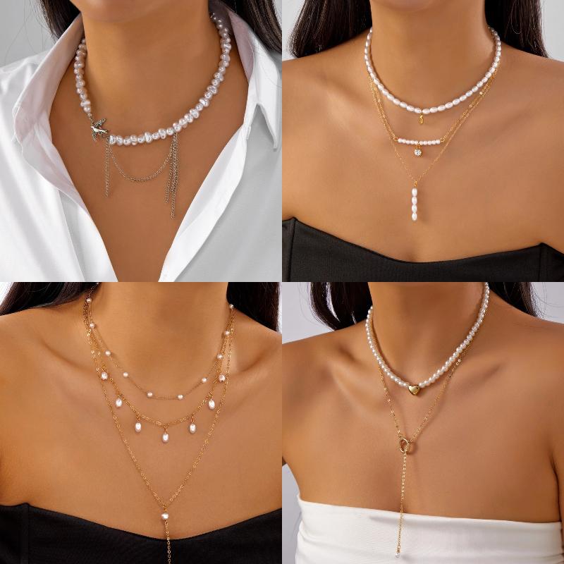Elegant Multilayer Tassel Chain Pendant Necklace For Women Vintage Creative Natural Blue Stone Chocker Necklace Wedding Jewelry