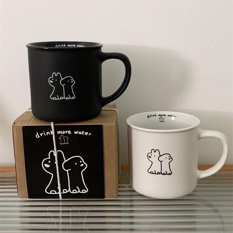 Water Cup Dog Pattern Cup for Boyfriend Personalized Mug with Lid Couple Water Cup Home Dormitory Cup