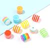 100pcs/Lot 8mm Resin Barrel Beads Rainbow Loose Space Beads For Jewelry Making Accessories DIY Bracelet Necklace Wholesale