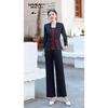 T168 Elegant Office Three-Piece Set: Spring & Autumn Suit, Waist-Cinching Top, Straight-Leg Pants