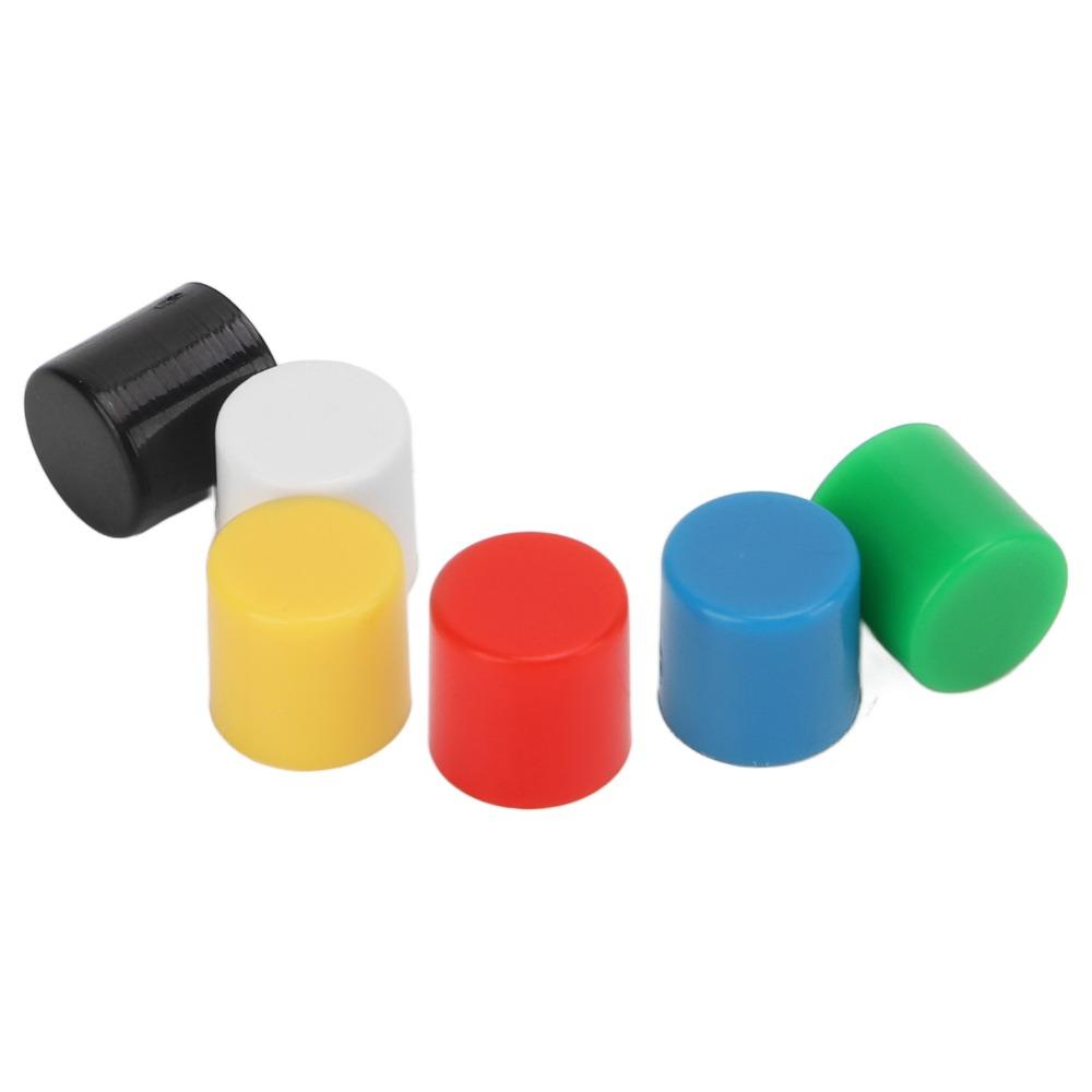 180PCS 6 Colors Breadboard Push Button Cover Round Shape ABS Plastic Push Button Cover Set Tactile Push Button Switch