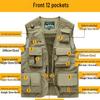 Men's Multi-Pocket Mesh Vest for Outdoor Photography and Fishing