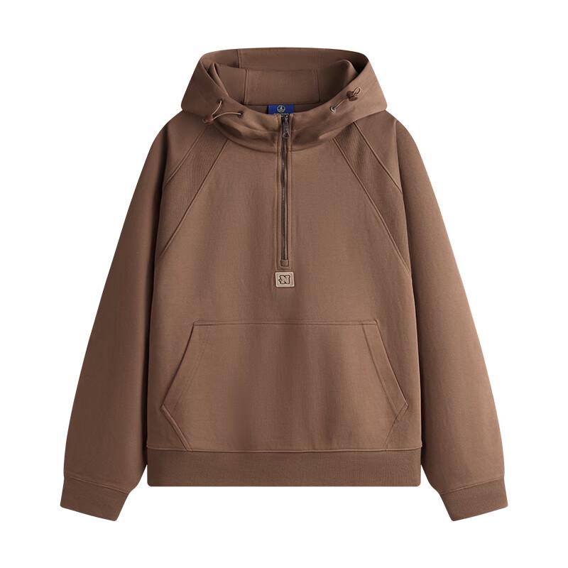 NVG·YOUNG Unisex Half-Zip Hooded Cotton Sweatshirt