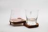 Premium gift set - Sakura Mt. Fuji rocks glass Mt. Fuji Hoei glass (Sakura) with wooden coaster