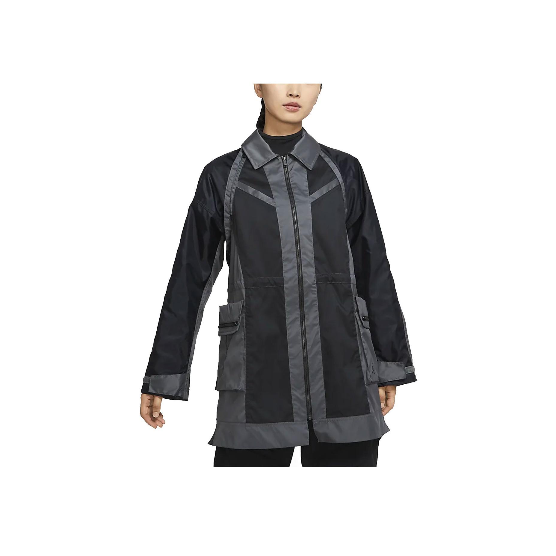 

Air Jordan Повседневная спортивная куртка средней длины с отложным воротником Женские куртки Черные DD7096-010 L