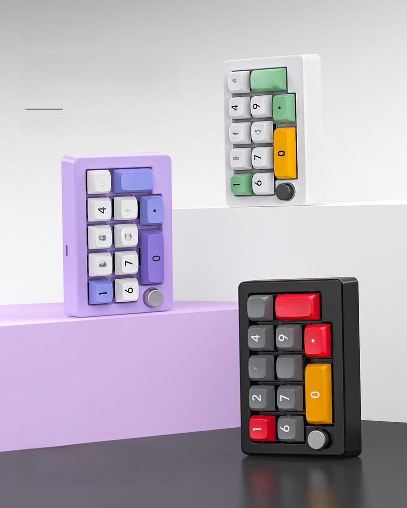 13-Key Mechanical Numeric Keypad with Macro Programming, Custom Knob, Multimedia Controls, Hot-Swappable Red Switches