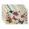 1PC Butterfly Floral Vintage Placemats Linen Table Placemats Summer Seasonal Farmhouse Kitchen Party Deco