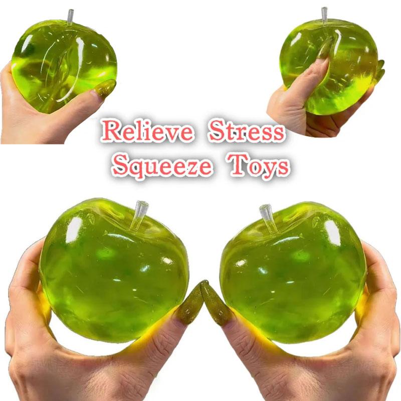 Squishy Green Apple Stress Ball Fidget Sensory Toy For Adhd Autism Slow Rising Squeeze Toy Desk Buddy Office Or School Gifts