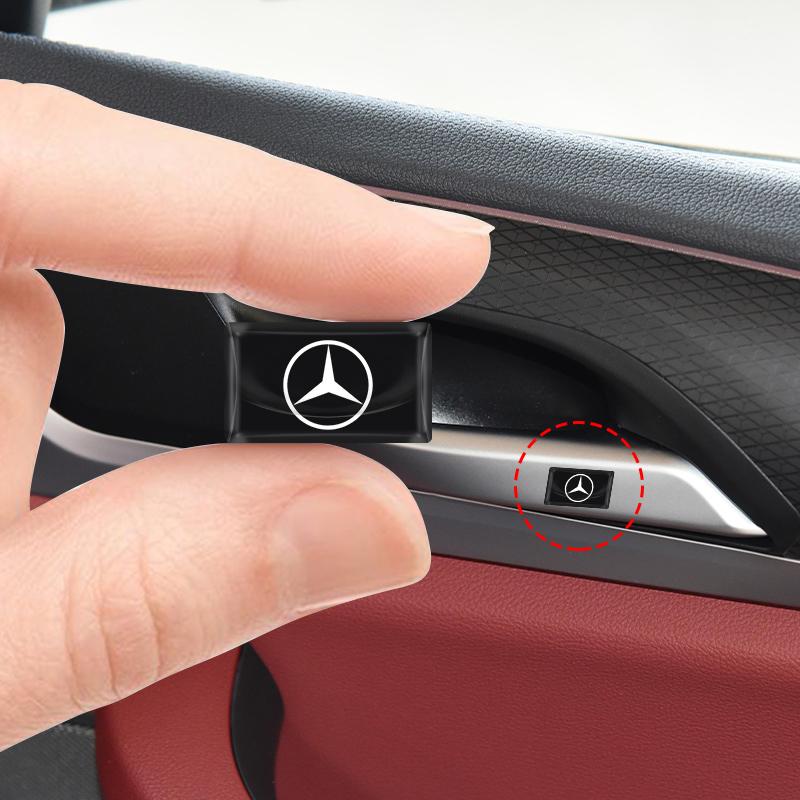 2/5/10Pcs 2025 Fashion New Car Logo Emblem 3D Stickers Carbon Fiber Steering Wheel For Mercedes Benz B R G Class GLK GLA C200 E200 C200L S400