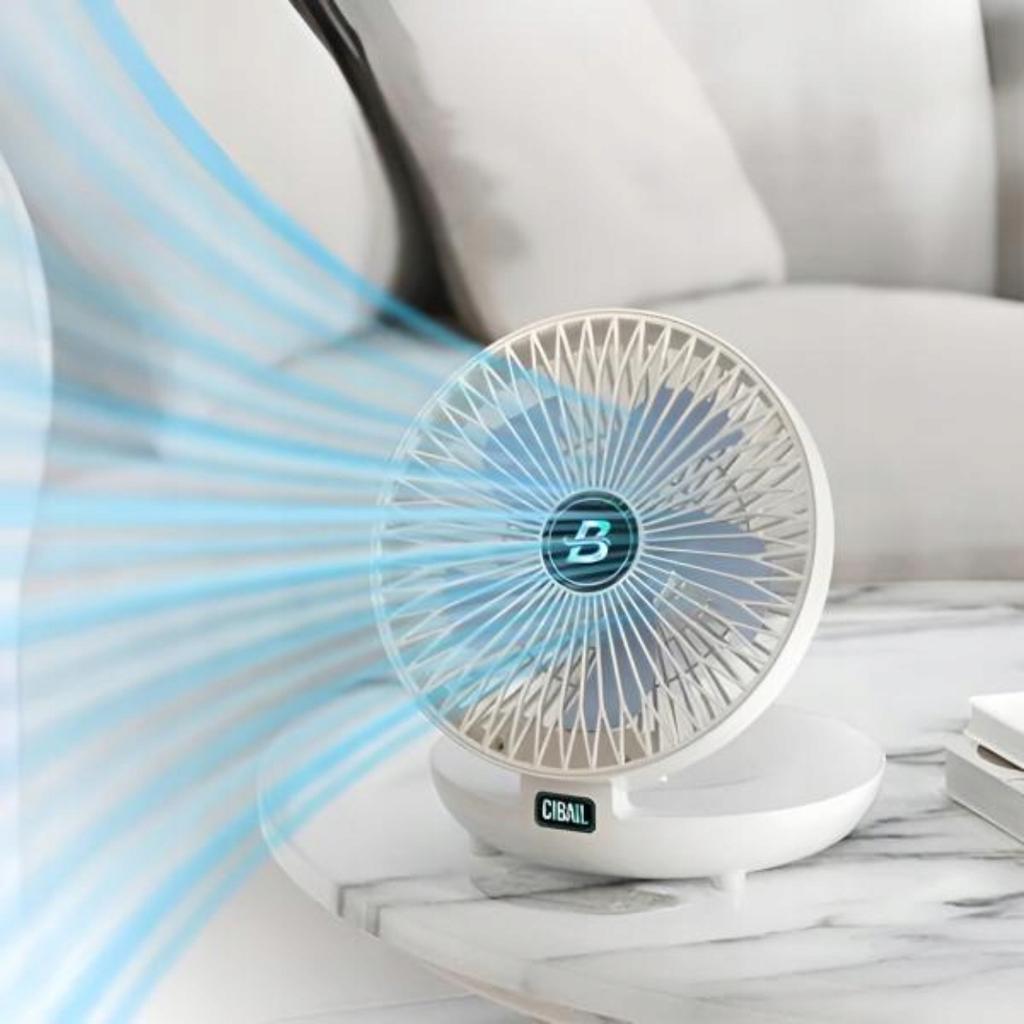 Aircolio Portable Mini Desk Fan – Wireless 5-Speed USB Silent Breeze