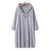 Plus Size Hooded Long Sleeve Bathrobe - Water Absorbent & Soft for Adults