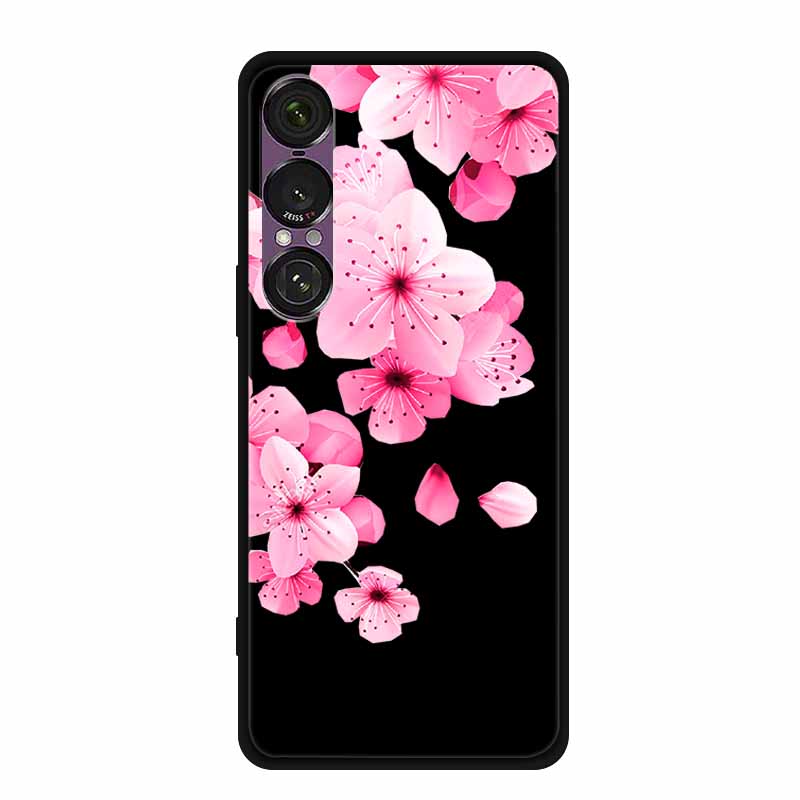 Pro pouzdro na telefon Sony Xperia 1 VII 2025 Kreslené kočky TPU Měkké černé silikonové zadní krycí pouzdro Pro Sony Xperia 1VII 6.5" Pouzdro Funda