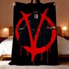 Classic Thriller Movie V for Vendetta Throw Lightweight 240g Flannel Blanket Soft Skin-friendly for Summer Cooling