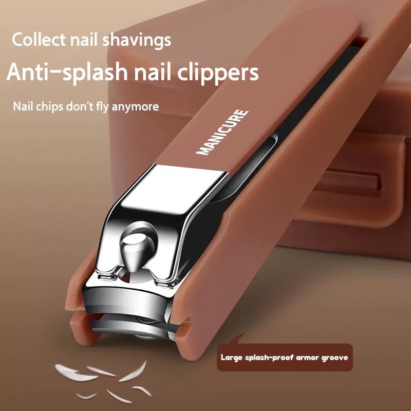 Professional Nail Clipper Set with Anti-Splash Design Heavy-Duty Stainless Steel Nail Scissors, Nail Clippers, Nail File & Nail Polish Remover