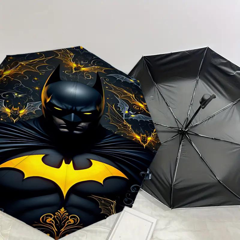 1PC Warner Batman Bat Automatic Open/Close Umbrella with Windproof, 58-Rib Sturdy Canopy, Durable Ribs1275A