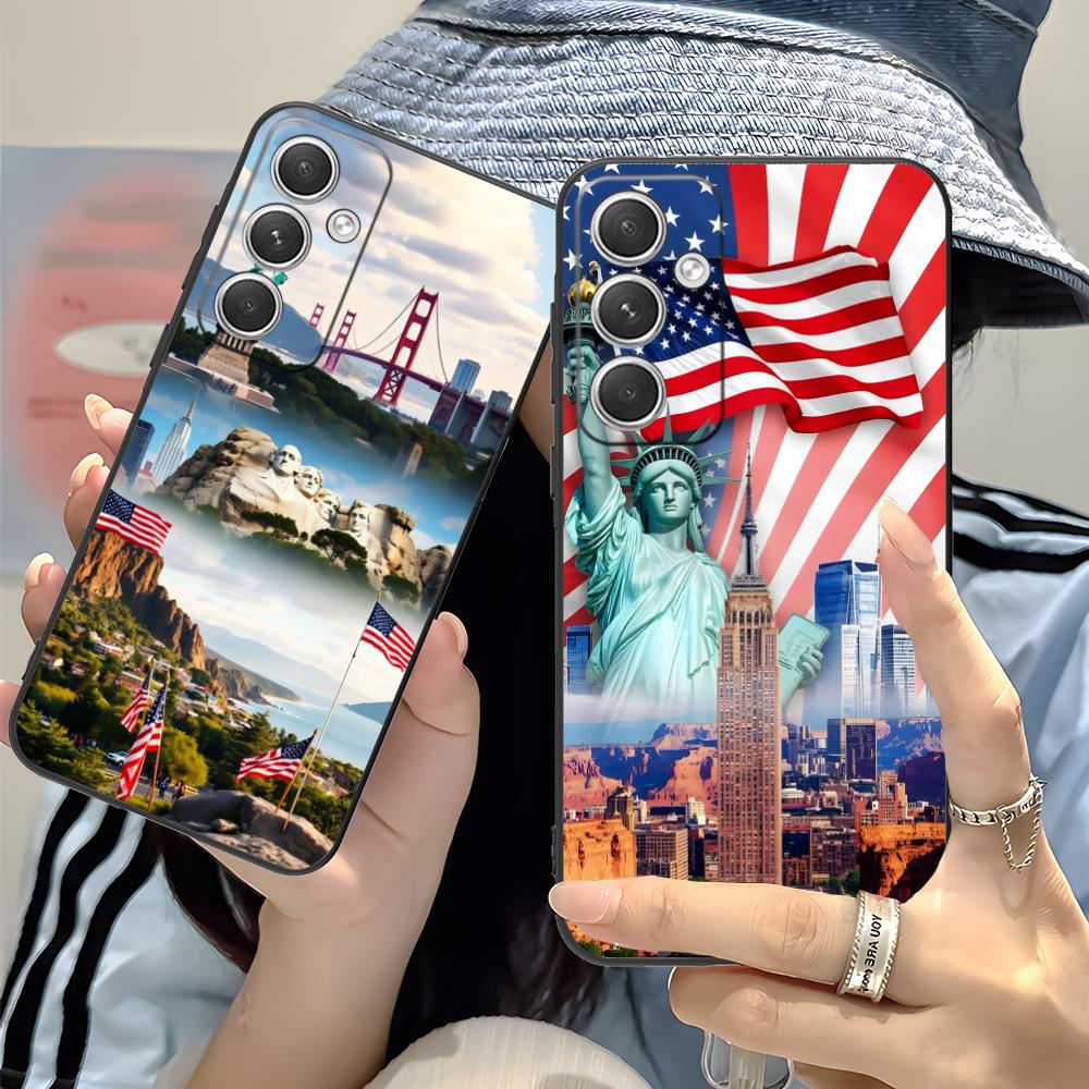 USA Amerika Flagge Handy Hülle für Samsung Galaxy S26 S25 S24 S23 S22 S21 S20 Note20 Plus FE Ultra Bunte Hülle Hülle