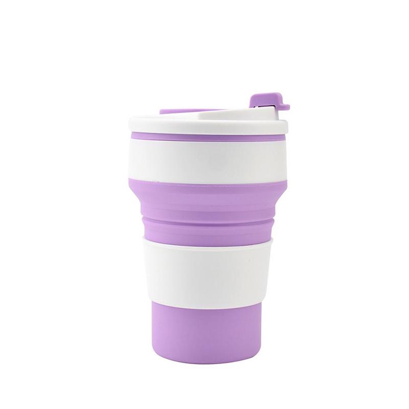 Collapsible Silicone Travel Mug, 500ML, Portable & Foldable Water and Coffee Cup