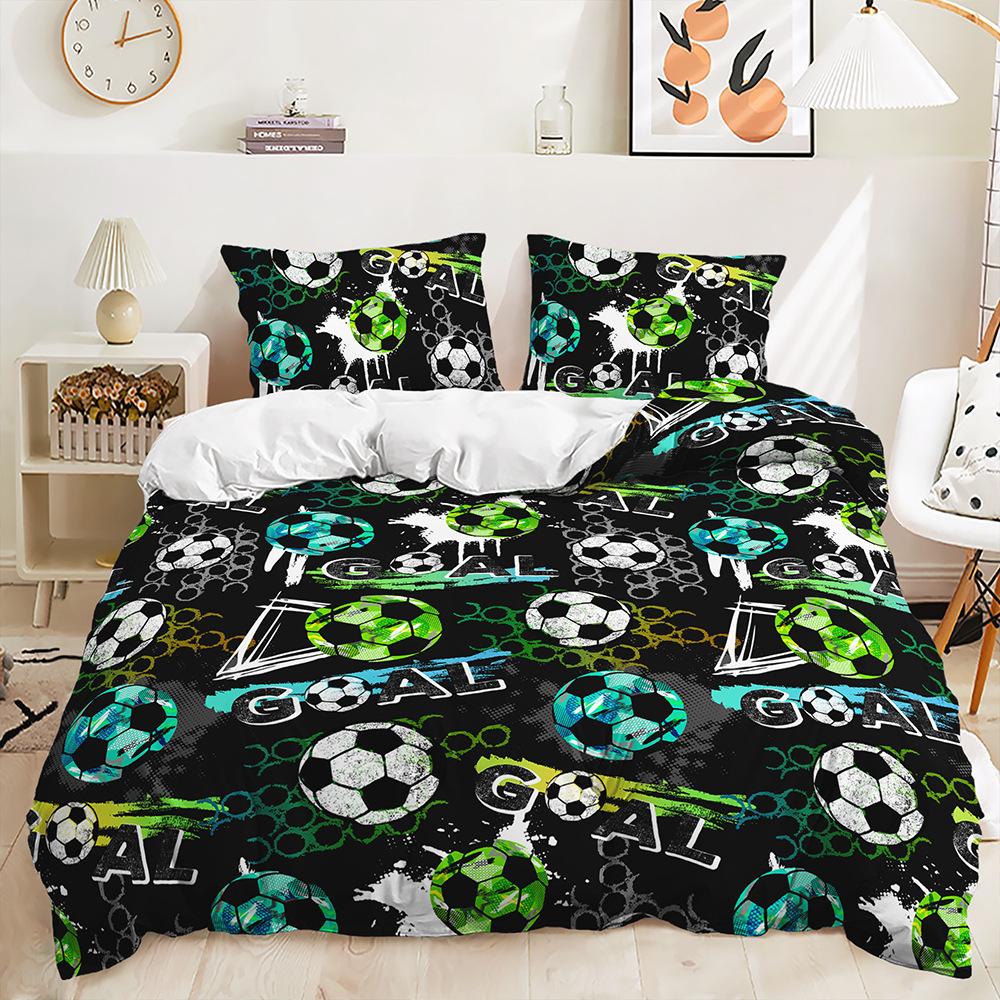Quilt Cover Basketball Sports Bed Cover Digital Printing Bedding Three-Piece Set