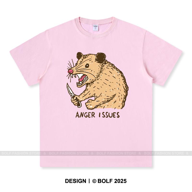 Women's Anger Issues Printed T-Shirt 100% Cotton Oversized Edgy Graphic Tees for Men Summer Tops Punk Streetwear