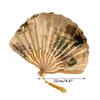 New Chinese Style Portable Hand Fold Fan Dance Props Retro Shell Fan Woman Men Bamboo Wood Silk Flower Folding Fan