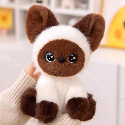 Realistic Cat Doll Siamese Calico Cat Plush Toy Soft Stuffed Animal Cute Desk Buddy And Emotional Support Gift