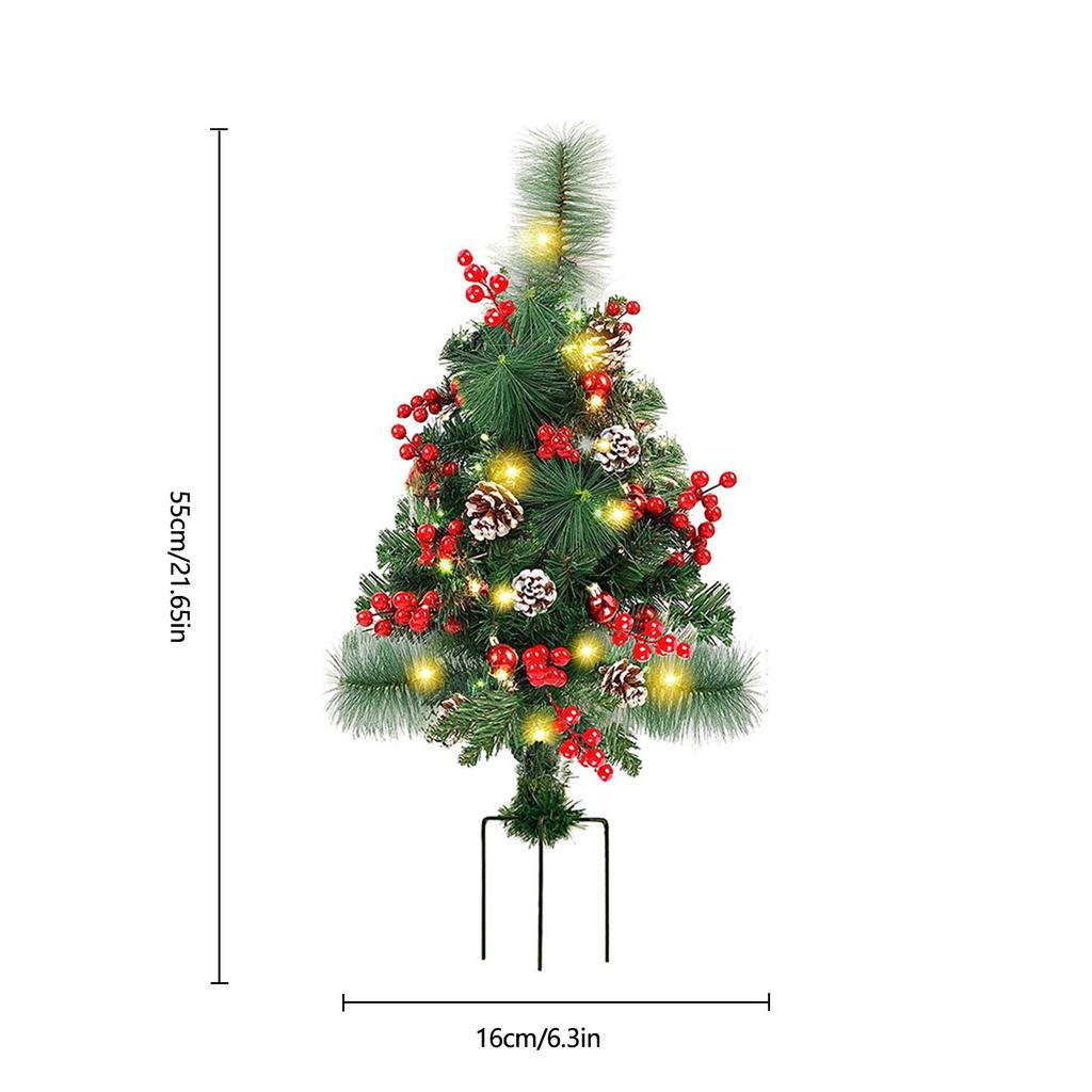Solar Xmas Tree Garden Stake Lights Outdoor Xmas Tree Lighted Yard Decorations