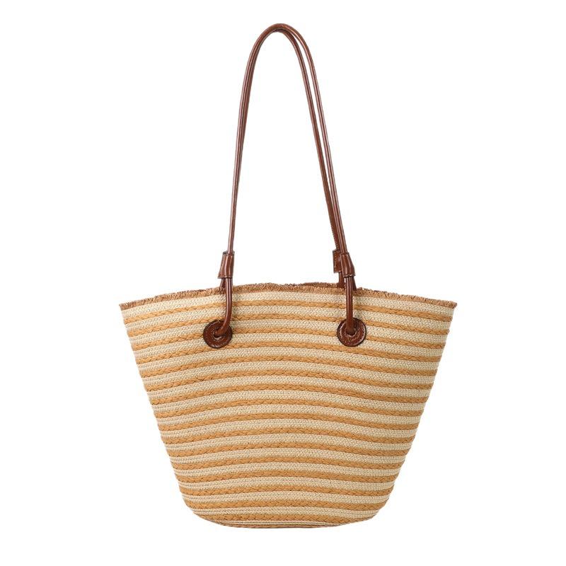 Fashion Straw Woven Large-capacity Bag Women's Spring and Summer New Woven Shoulder Bag Beach Travel Photo Tote Bag