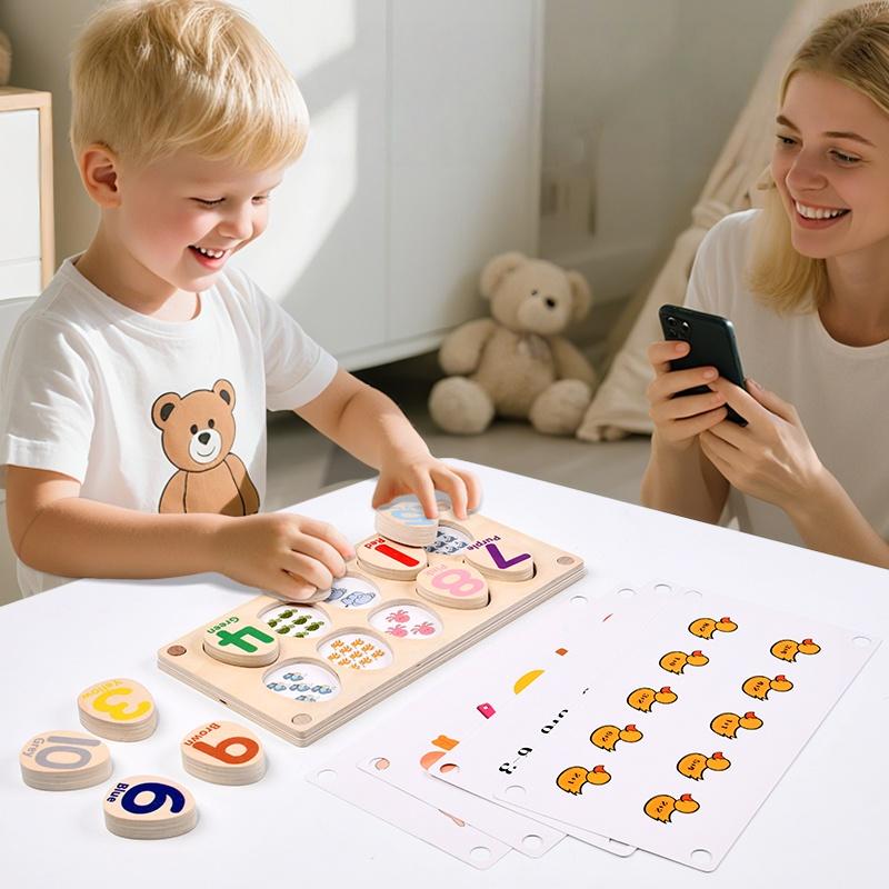 Montessori Dinosaur Egg Pairing Puzzle Color and Number Cognition Matching Educational Toy