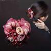 Headwear Beaded Hair Bands Flower Mesh Scrunchies Women Hair Ties Hair Rubber Bands Double Layer