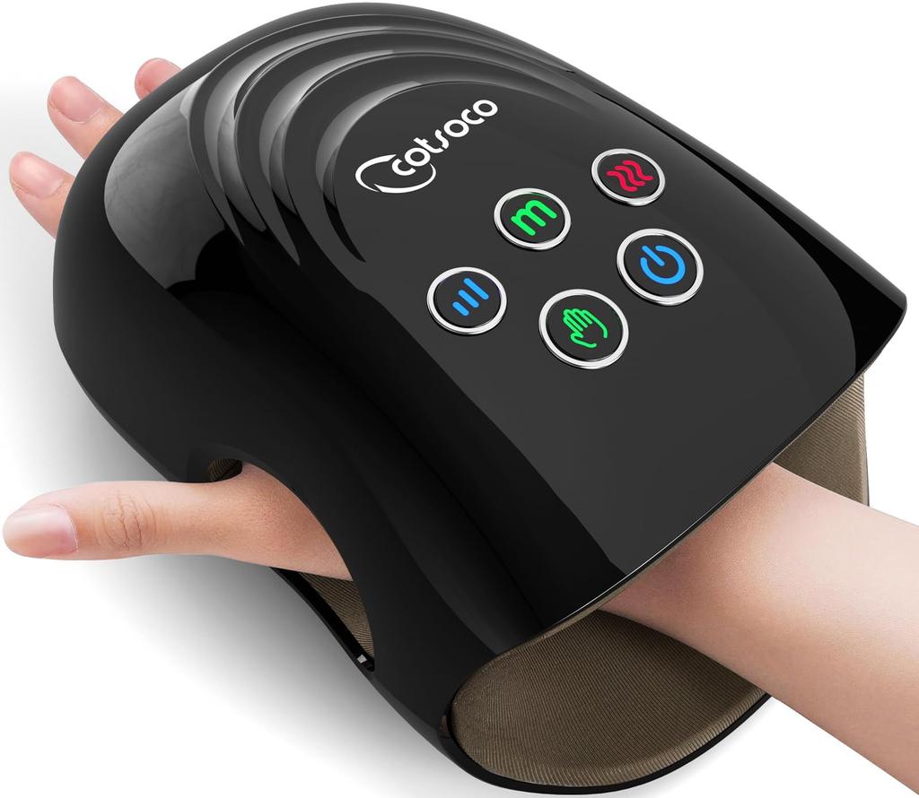 cotsoco Hand Care Relaxation Device for Palms and Heat and Airbag Hand Timer Respect for the Aged Day Birthday Day Black Fingers, Compression,