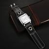 Square Watch Men Leather Strap Waterproof Analog Display Fashion Quartz Watch Casual Men's Accessories - Birthday Christmas Valentine's Day Gift