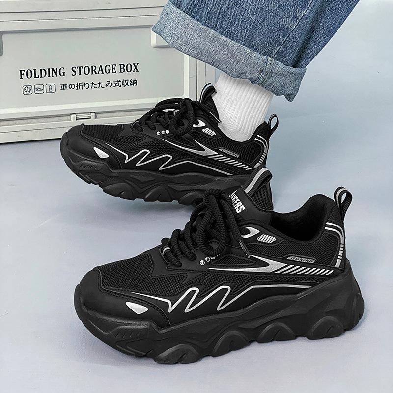 Autumn men's shoes casual white tower lightweight soft-soled running non-slip sports shoes youth thick-soled heightening dad shoes