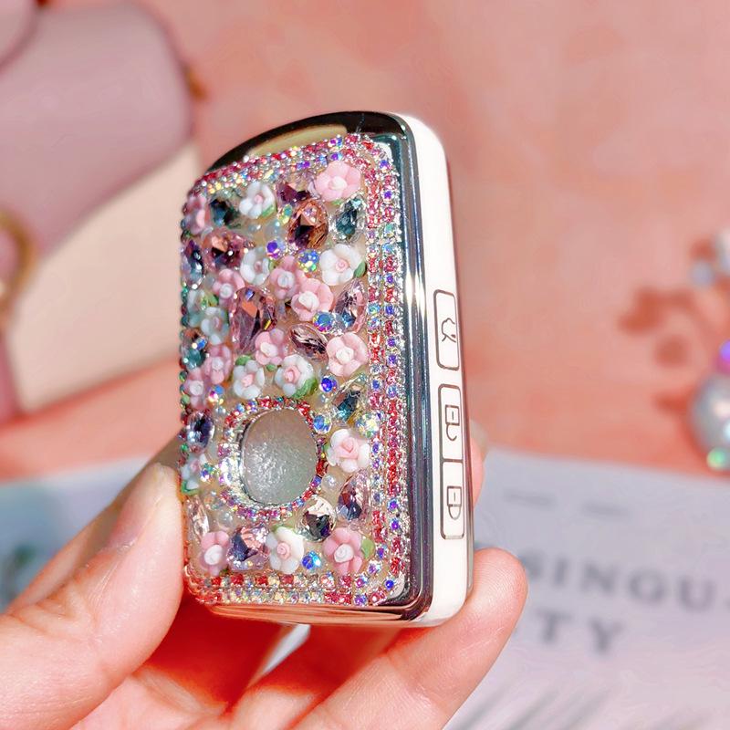 20-21 Mazda 3 Axela & CX30 Key Case with Rhinestone Buckle for Women