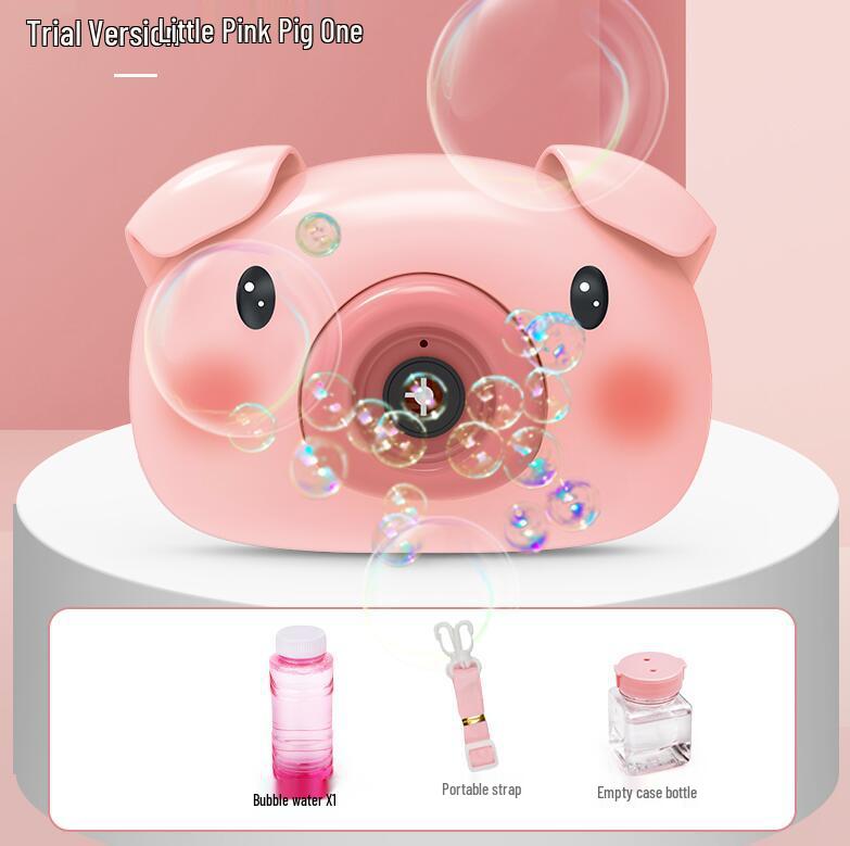 Little Piggy Bear Bubble Machine: Children s Automatic Music & Light Bubble Camera