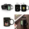 Color Shift Coffee Cup With Light Bulb Tetris Battery Pattern For Office And Home Use
